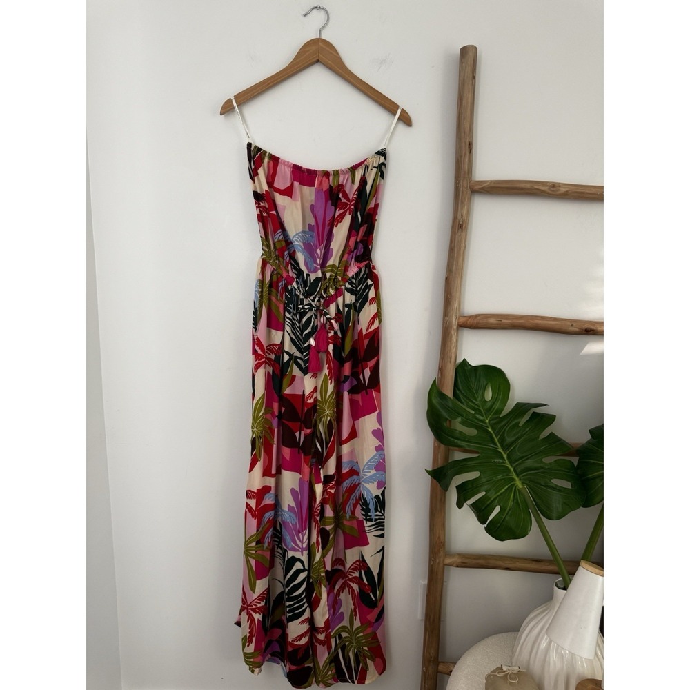 True Destinations Multicolor Sun Print Sleeveless Wide-Leg Jumpsuit Women's L